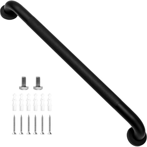 Barre d'appui pour salle de bain, barre d'appui de sécurité pour personnes âgées, barre d'appui pour baignoire, 60 cm, noire (1/5)