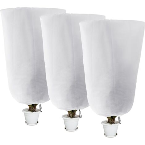 (3pcs) Sac d’arbre froid de plante d’hiver 60 x 80cm, blanc (1/4)
