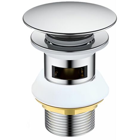 Bonde d'écoulement universel pour lavabo et lavabo - Robinet de vidange moderne - Avec trop-plein, acier inoxydable, laiton (trop-plein) (1/5)