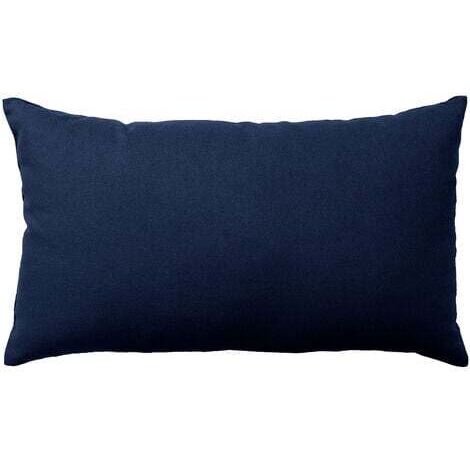 Coussin non déhoussable en coton uni Bleu Marine 30x50 cm
