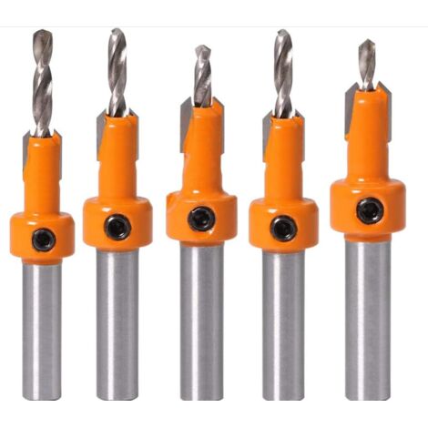 5pcs foret chanfrein à bois chanfrein compteur HSS foret conique foret (1/5)