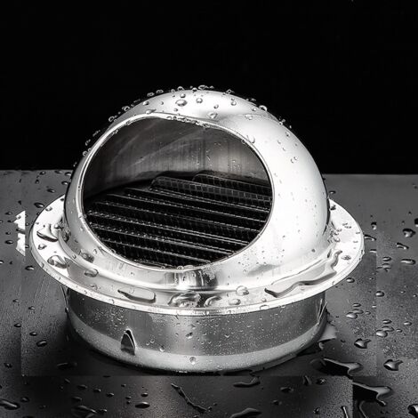 Grille de ventilation inox 120 mm ronde, protection contre les intempéries, pour hotte de cuisine, couvercle mural, évacuation d’air (1/5)