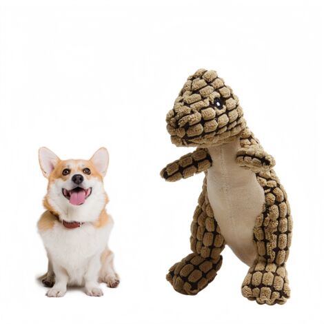 Jouet en peluche pour chien en forme de dinosaure (1/5)