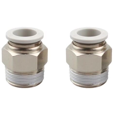 2pcs Connecteur Rapide d'air raccords Pneumatiques Connecteur Raccords Rapides Dia 4mm(Blanc,M5) LEMROE (1/5)