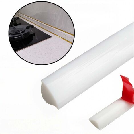 Ruban de calfeutrage autocollant en PVC,imperméable,DIY adapté aux plans de travail,plafonds,calfeutrage moulures plinthes moulures-5 mètresx8mm,blanc (1/5)