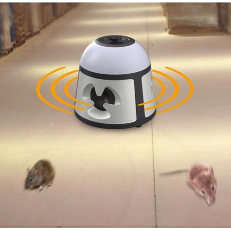 Ultrason Souris et Rats 360°, 4 odes Répulsif Souris avec Luière
