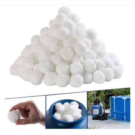Balles filtrantes pour piscines intérieures et extérieures 700g 100 % polyéthylène Recyclable Blanc Remplacent Sable Filtrant Lavable (1/5)