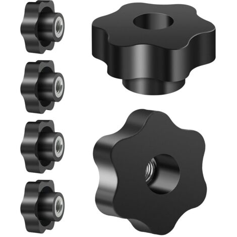 6 Pièces Ecrou à PoignéE En éToile M12 50mm ExtéRieur DiamèTre Molette Papillon Vis Moletés Filetage Moleté Bouton De Serrage Pour Machines
