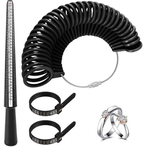 Baguier Mesure Taille Doigts, Outil de Mesure de Bague 4 Échelles (EU, UK, US, FR) - Jauge Anneaux pour Mesurer Les Tailles de Bagues, Calibreur de Doigt Précis