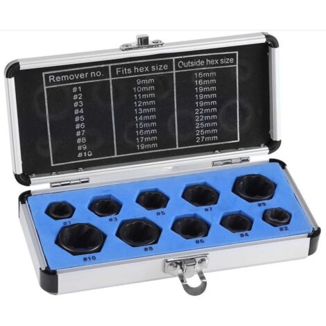 Coffret de 10 Extracteur de Boulon Verrouillage Douille Dégraissant outil de Filetage (Court) (1/5)