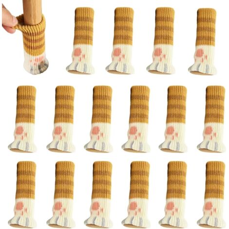 16 Pièces Protège-Pieds de Chaise en Tricot à Haute Élasticité, Matériau Antidérapant et Résistant à l'usure pour Pieds de Chaise (1/5)