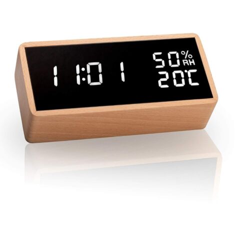 Réveil LED Réveil numérique, horloge de table avec commande vocale, date, température et humidité, pour la maison, la chambre à coucher (1/5)