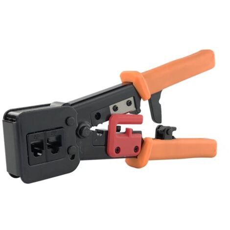 RJ45 Outil de sertissage pour RJ11 / RJ12 Réseau et câbles téléphoniques - Outil de sertissage 3-en-1 télécom modulaire Pince de câble réseau (1/5)