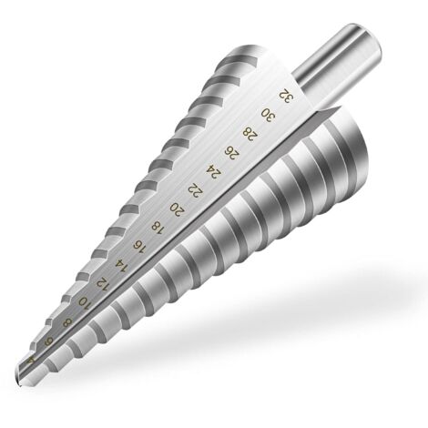 Foret Étagé, 4-32 mm Fraise Etage Metal Triangle Conique Titane HSS, Tige Triangulaire, Meche Etage Metal (1/5)