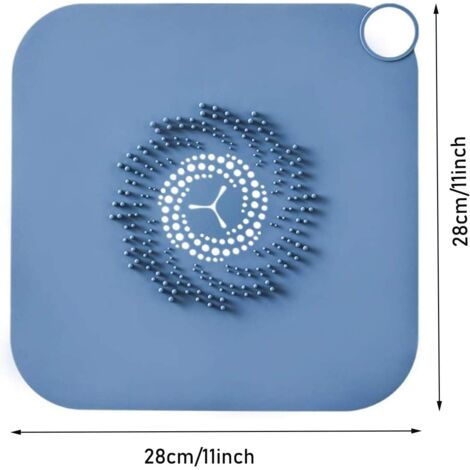 Lot 4 Bouchons Anti-Odeur Silicone 15x15 Cm – Carrés Pour Évier, Douche, Cuisine & Sol, Blanc