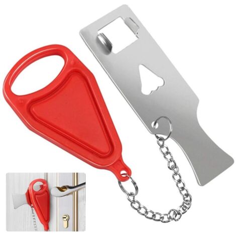 Serrure de Porte Portable, Verrouillage de Voyage,Verrou de Voyage Portable,Verrouillage de Voyage en Acier Inoxydable (1/5)