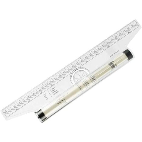 Règle Parallèle Roulante 30cm Règle à Rouleau Parallèle Professionnel Règle de Dessin à l'échelle Polyvalente Rapporteur Compas pour Ligne (1/5)