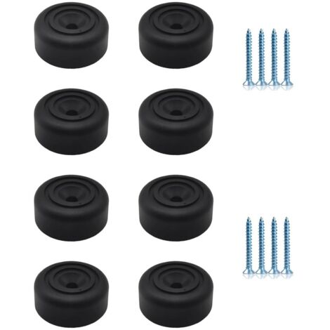 Pied de Meuble Noirs 8 pièces Pieds de Meuble Ronds Ø 33 x H 13 mm Pieds d'armoire en Plastique Pieds pour Meubles Canapé Pieds avec 8 vis pour Armoire, canapé, Chaise (1/5)