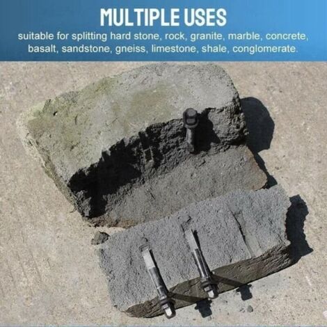 Lot De 10 Cales De Fendage En Acier Traité Thermiquement - Diamètre 16 Mm, Longueur 105 Mm - Pour Pierre, Granit, Béton, Roche