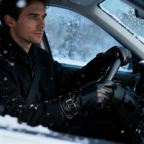 TRENDOUX Gants d'hiver pour homme et femme en tricot antidérapant