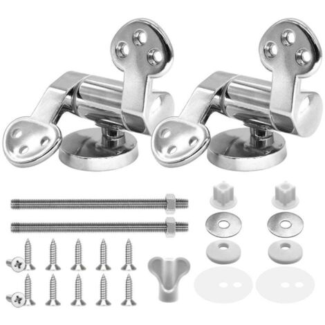 2 Pièces Attaches Charnière Abattant WC, Kit Fixations Remplacement pour WC Abattant , Charnières de Rechange pour Lunette de Toilette (1/5)
