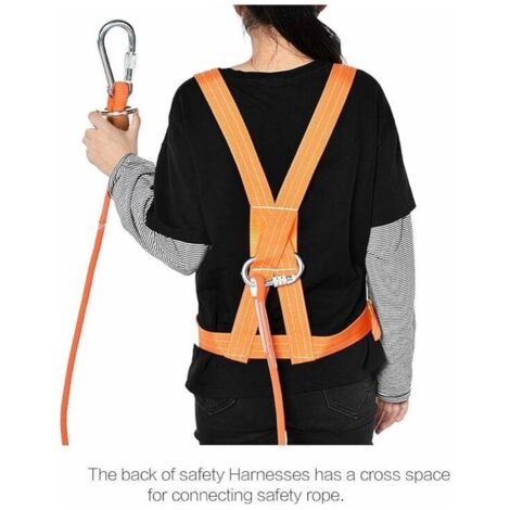 Harnais De Sécurité Anti-chute Toiture - Double Sangle Réglable - Pour Travaux En Hauteur, Nettoyage, Construction - Capacité D'absorption De Choc