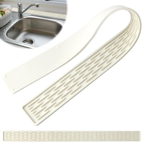 Tapis de drainage en silicone ultra fin, 70 x 5 cm, tapis de séchage en silicone ultra fin, antidérapant, tapis de drainage pour robinet de cuisine, salle de bain, comptoir, éponge, distributeur de (1/5)