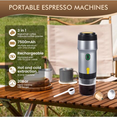Expresso Voiture 12V Machine à Expresso Portable Auto-chauffante 12V - Compatible Capsules NS Et Café Moulu - Pour Voiture, Maison, Bureau - Noire Expresso Voiture 12V Machine à Expresso Portable Auto-chauffante 12V - Compatible Capsules NS Et Café Moulu - Pour Voiture, Maison, Bureau - Noire
