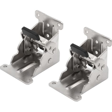2Pcs Pliant Fermeture À Glissière Support de Support Pliable, Charnières Autobloquantes Charnière pour Pieds à Rabat de Meuble Pliant Ferrure de Table