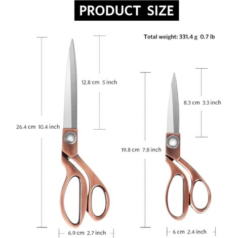 May Ciseaux De Couture Professionnels 25 Cm - Ciseaux Tissu Affûtés Pour Cuir Et Tissus Épais