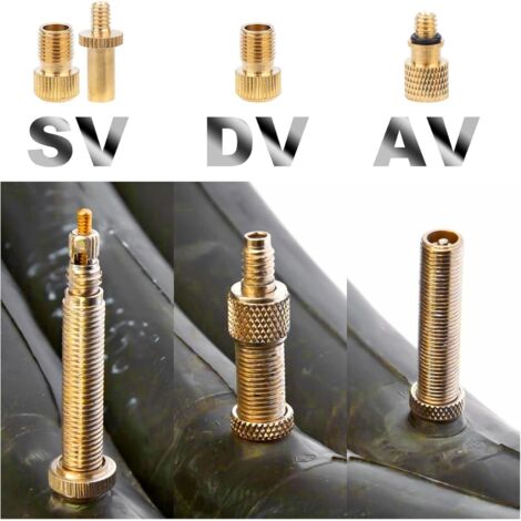 Lot De 10 Adaptateurs Presta / Pompe à Vélo Essential – Alliage Zinc Doré – Petits, Pratiques