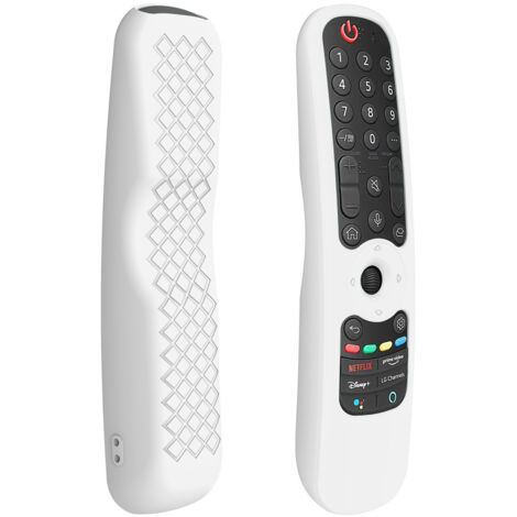LG Smart TV Coque de télécommande en silicone étanche pour AN-MR21GC MR21N/21GA Magic Remote Control Case Stand Film de protection ,Blanc,1PC