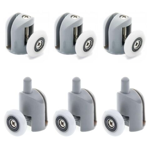 Roulettes de porte de douche coulissantes 23 mm en alliage d'aluminium 6 pièces (1/5)