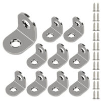 Lot de 10 équerres dangle en acier inoxydable, équerres dangle à bords carrés avec vis, bords arrondis 20 x 20 mm