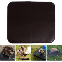 60×52cm Tapis de Protection de Sol Tapis Cheminée, Tapis De Gril de Protection Anti-feu Fire Pit Mat de Protector