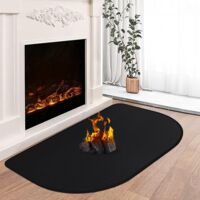Plaque de protection ignifuge pour poêle à bois, tapis ignifuge pour sol de poêle à bois, protection contre les étincelles (50 x 80 cm)
