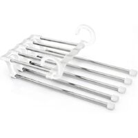 Wardrobe Space-Saving Pants Rack Non-Slip Hanger 5-Layer Pants Rack, Wardrobe Storage Rack for Pants Jeans Pants Skirts Scarves