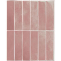 Lot de 10 crédences adhésives pour cuisine, salle de bain, carrelage mural, rose