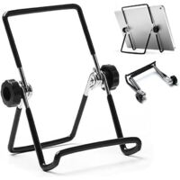 (Grand Noir) Support Tablette Réglable iPad Stand Pliable Portable Support Telephone Bureau Dock pour iPad, iPad Pro, Air, Samsung, Support de Cadre