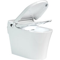 WC Japonais Eden - Haut de gamme - Toilettes lavant en céramique blanc- Garantie 3 ans - Télécommande, lavage, température, pression, séchage réglable, chasse d'eau automatique -70,5X41,5X50,5cm -