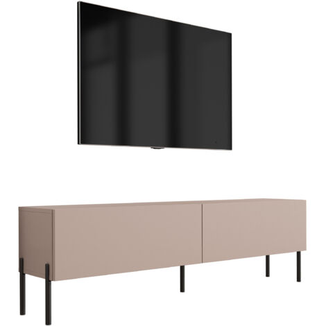 Meuble TV : Brun Caramel, 140 × 52 × 32 cm, pieds noires (1/5)