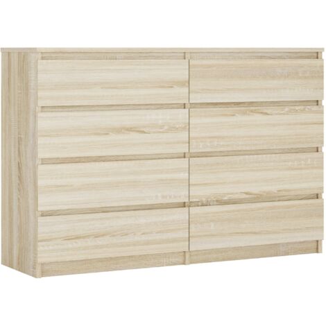 Commode 8 Tiroirs, Chêne Sonoma, 138 × 101 × 39 cm (1/5)