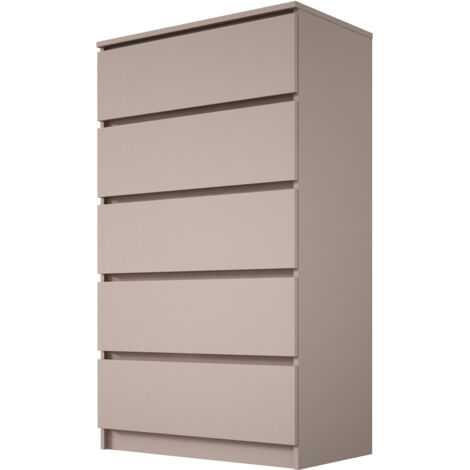 Commode : 5 tiroirs, caramel, 70 × 124 × 39 cm (1/5)
