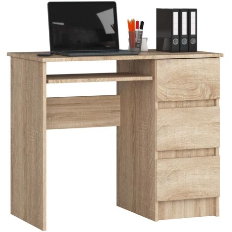 Bureau : 4 tiroirs à droite, Chêne Sonoma, 77 × 90 × 50 cm (1/5)