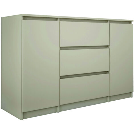 Commode 2 portes 3 tiroirs, 120 × 78 × 39 cm, couleur: Beige (1/5)