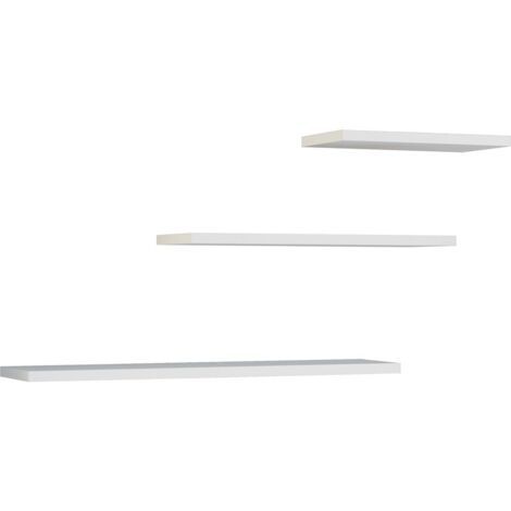 Étagères suspendues, blanches, 60 / 45 / 30 × 1,8 × 15 cm (1/5)