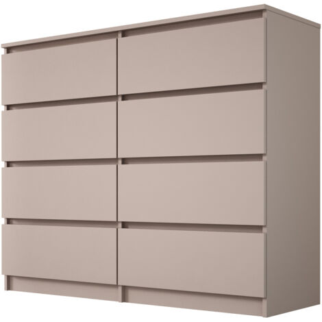 Commode : 8 tiroirs, caramel, 120 × 102 × 39 cm