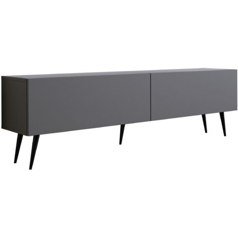 Meuble TV : Anthracite, pieds noires, 170 × 52 × 32 cm (1/5)