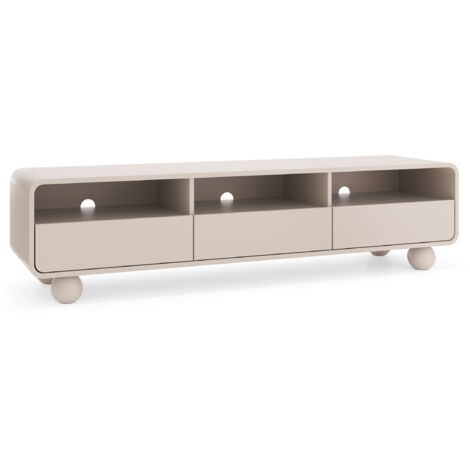Meuble TV Cachemire avec étagères et portes – Design moderne, pieds boule, 180 × 44 × 39 cm (1/5)
