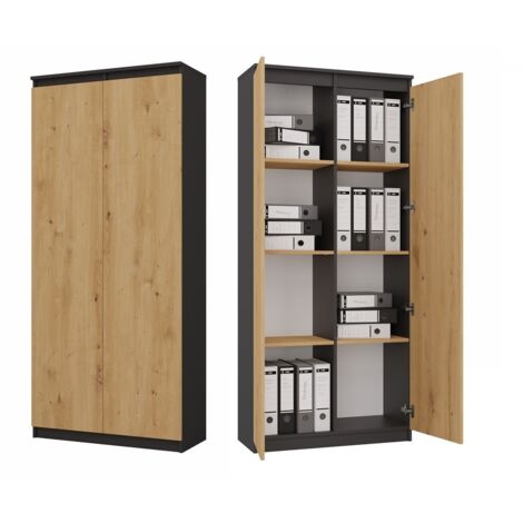 Bibliothèque, anthracite / chêne Artisan, 80 × 180 × 35 cm (1/5)